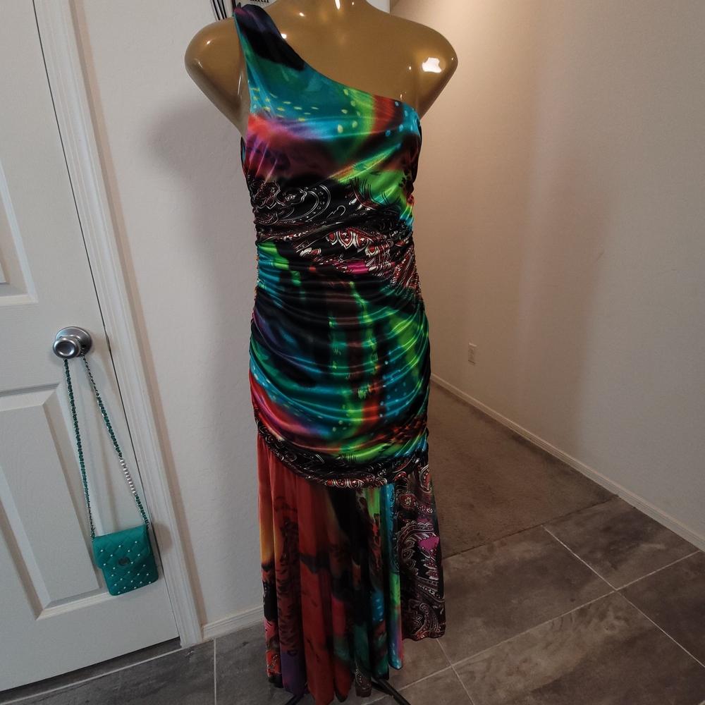Symphony Multicolor One-Shoulder Dress Asymmetrical